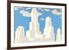 Abstract Cityscape Skyline-Found Image Holdings Inc-Framed Photographic Print