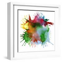 Abstract Color Watercolor Blot Background-Rudchenko Liliia-Framed Art Print