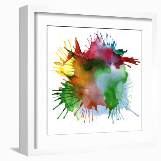 Abstract Color Watercolor Blot Background-Rudchenko Liliia-Framed Art Print