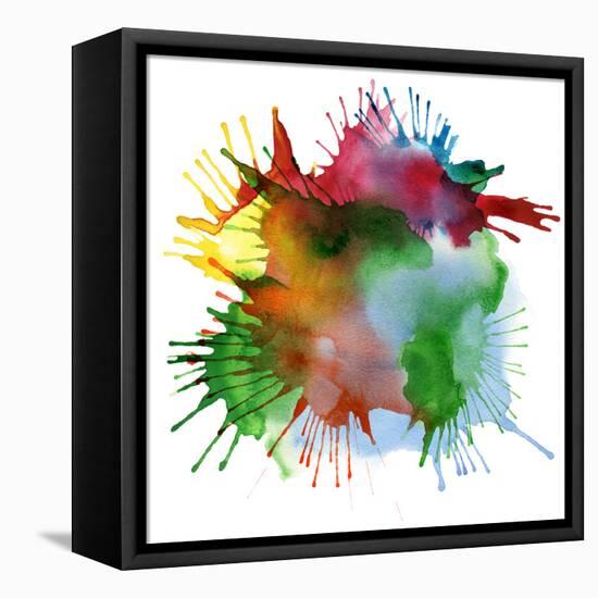 Abstract Color Watercolor Blot Background-Rudchenko Liliia-Framed Stretched Canvas