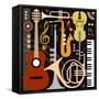 Abstract Colored Music Instruments, Full Scalable Vector Graphic, Change the Colors as You Like.-Ela Kwasniewski-Framed Stretched Canvas