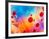 Abstract Colorful Backdrop with Oil Drops and Waves on Water Surface-Abstract Oil Work-Framed Photographic Print