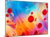 Abstract Colorful Backdrop with Oil Drops and Waves on Water Surface-Abstract Oil Work-Mounted Photographic Print