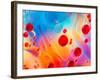 Abstract Colorful Backdrop with Oil Drops and Waves on Water Surface-Abstract Oil Work-Framed Photographic Print