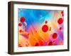 Abstract Colorful Backdrop with Oil Drops and Waves on Water Surface-Abstract Oil Work-Framed Photographic Print