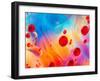 Abstract Colorful Backdrop with Oil Drops and Waves on Water Surface-Abstract Oil Work-Framed Photographic Print