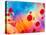 Abstract Colorful Backdrop with Oil Drops and Waves on Water Surface-Abstract Oil Work-Stretched Canvas