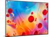 Abstract Colorful Backdrop with Oil Drops and Waves on Water Surface-Abstract Oil Work-Mounted Photographic Print