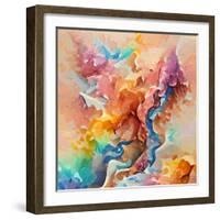 Abstract Colorful Background. Brush Strokes. Multi-Colored Mixing. Artistic Background Pattern. Ras-serkorkin-Framed Photographic Print