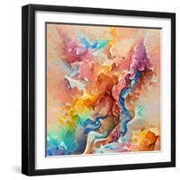 Abstract Colorful Background. Brush Strokes. Multi-Colored Mixing. Artistic Background Pattern. Ras-serkorkin-Framed Photographic Print