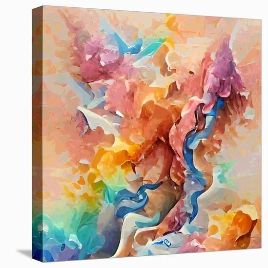 Abstract Colorful Background. Brush Strokes. Multi-Colored Mixing. Artistic Background Pattern. Ras-serkorkin-Stretched Canvas