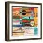 Abstract Colorful Background of Geometric Elements-Tanor-Framed Art Print