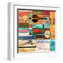 Abstract Colorful Background of Geometric Elements-Tanor-Framed Art Print