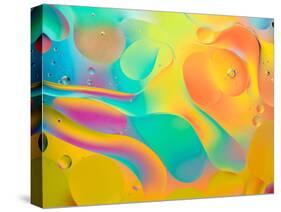 Abstract Colorful Background, Oil Drops on Water-Abstract Oil Work-Stretched Canvas