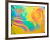 Abstract Colorful Background, Oil Drops on Water-Abstract Oil Work-Framed Photographic Print