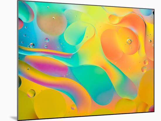 Abstract Colorful Background, Oil Drops on Water-Abstract Oil Work-Mounted Photographic Print