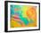 Abstract Colorful Background, Oil Drops on Water-Abstract Oil Work-Framed Photographic Print