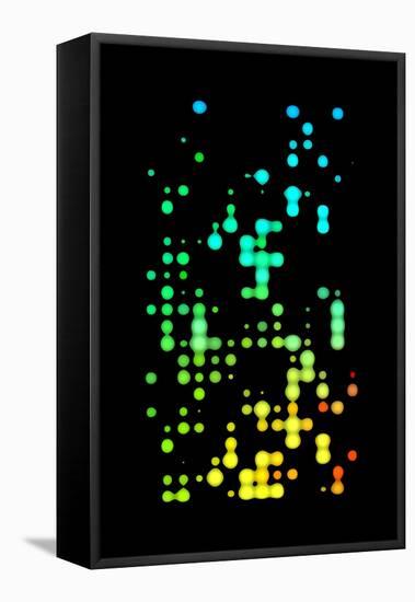 Abstract Colorful Dots-oriontrail2-Framed Stretched Canvas