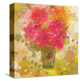 Abstract Colorful Flowers in Vase-Irena Orlov-Stretched Canvas