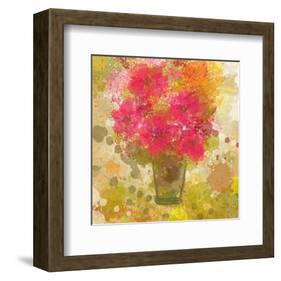 Abstract Colorful Flowers in Vase-Irena Orlov-Framed Art Print