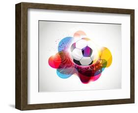 Abstract Colorful Football Banner-Slamer-Framed Art Print