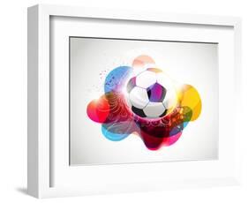 Abstract Colorful Football Banner-Slamer-Framed Art Print