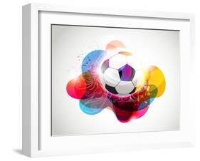 Abstract Colorful Football Banner-Slamer-Framed Art Print