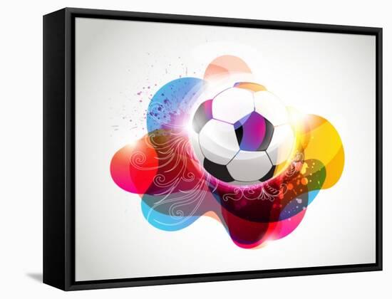 Abstract Colorful Football Banner-Slamer-Framed Stretched Canvas