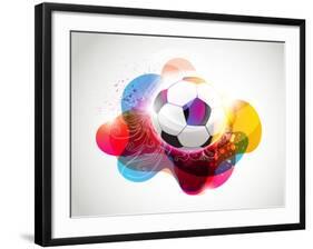 Abstract Colorful Football Banner-Slamer-Framed Art Print