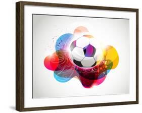 Abstract Colorful Football Banner-Slamer-Framed Art Print