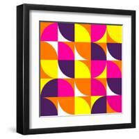 Abstract Colorful Geometric Shapes Pattern Design Wallpaper-IrenD-Framed Art Print
