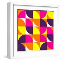 Abstract Colorful Geometric Shapes Pattern Design Wallpaper-IrenD-Framed Art Print