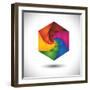 Abstract Colorful Hexagon With Infinite Spiral Steps-smarnad-Framed Art Print