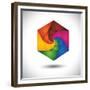 Abstract Colorful Hexagon With Infinite Spiral Steps-smarnad-Framed Premium Giclee Print