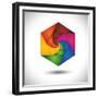 Abstract Colorful Hexagon With Infinite Spiral Steps-smarnad-Framed Premium Giclee Print