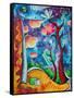 Abstract Colorful Landscape PoP Art-Megan Aroon Duncanson-Framed Stretched Canvas