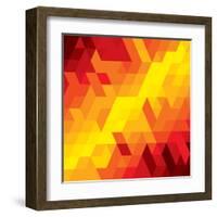 Abstract Colorful Of Diamond, Cube And Square Shapes-smarnad-Framed Art Print