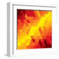 Abstract Colorful Of Diamond, Cube And Square Shapes-smarnad-Framed Art Print