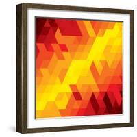 Abstract Colorful Of Diamond, Cube And Square Shapes-smarnad-Framed Art Print