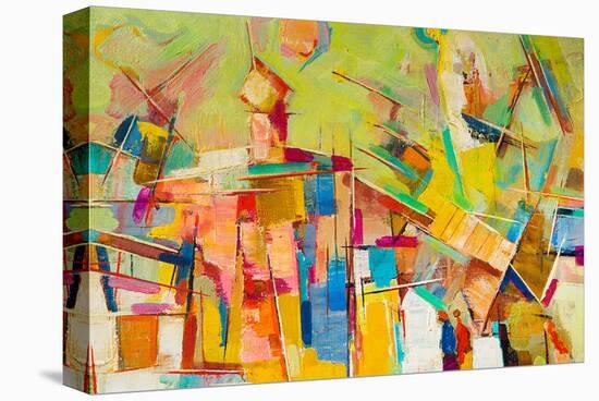 Abstract Colorful Oil Canvas-null-Stretched Canvas
