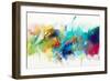 Abstract Colorful Oil Painting on Canvas Texture. Hand Drawn Brush Stroke, Oil Color Paintings Back-pluie_r-Framed Premium Giclee Print
