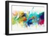 Abstract Colorful Oil Painting on Canvas Texture. Hand Drawn Brush Stroke, Oil Color Paintings Back-pluie_r-Framed Premium Giclee Print