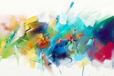 Abstract Colorful Oil Acrylic Paint Canvas Texture Hand Drawn Brush Stock  Illustration by ©Nongkran_ch #240329896