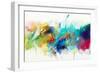 Abstract Colorful Oil Painting on Canvas Texture. Hand Drawn Brush Stroke, Oil Color Paintings Back-pluie_r-Framed Art Print