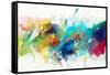 Abstract Colorful Oil Painting on Canvas Texture. Hand Drawn Brush Stroke, Oil Color Paintings Back-pluie_r-Framed Stretched Canvas