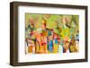 Abstract Colorful Oil Painting on Canvas-Gurgen Bakhshetyan-Framed Premium Photographic Print