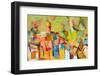 Abstract Colorful Oil Painting on Canvas-Gurgen Bakhshetyan-Framed Premium Photographic Print