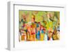 Abstract Colorful Oil Painting on Canvas-Gurgen Bakhshetyan-Framed Premium Photographic Print