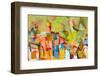 Abstract Colorful Oil Painting on Canvas-Gurgen Bakhshetyan-Framed Photographic Print