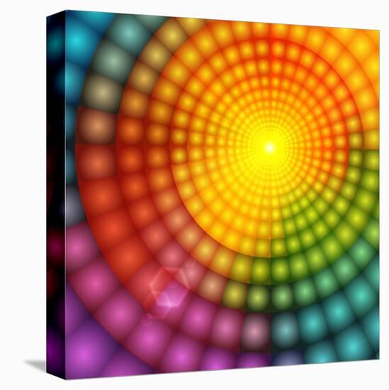 Abstract Colorful Shining Circle Tunnel Background-art_of_sun-Stretched Canvas